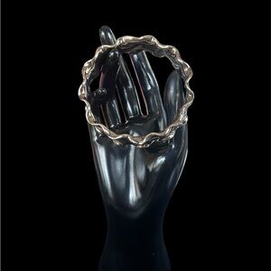Bat Ami Sterling Silver 925 Organic Wavy Sculptural Bangle Bracelet